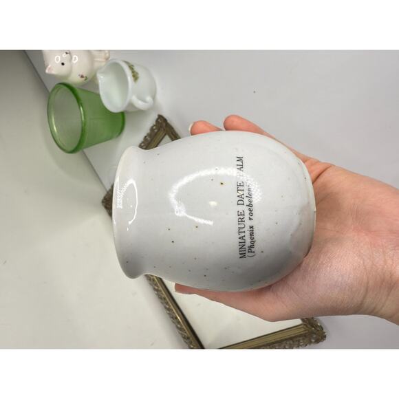 Small Specked Japan Stoneware Minature Date Palm Planter - Picture 3 of 7